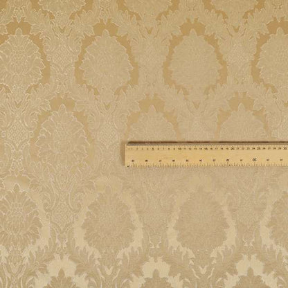 Anook Collection Gold Colour Damask Floral Pattern Soft Chenille Upholstery Fabric CTR-138 - Made To Measure Curtains