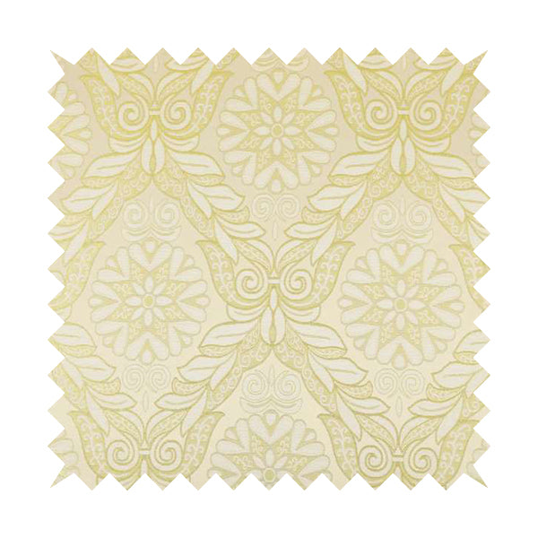 Sultan Collection Damask Floral Pattern Gold Shine Effect Colour Upholstery Fabric CTR-139 - Made To Measure Curtains