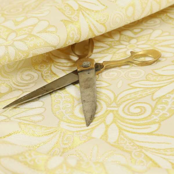 Sultan Collection Damask Floral Pattern Gold Shine Effect Colour Upholstery Fabric CTR-139 - Roman Blinds