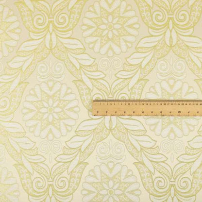 Sultan Collection Damask Floral Pattern Gold Shine Effect Colour Upholstery Fabric CTR-139 - Roman Blinds