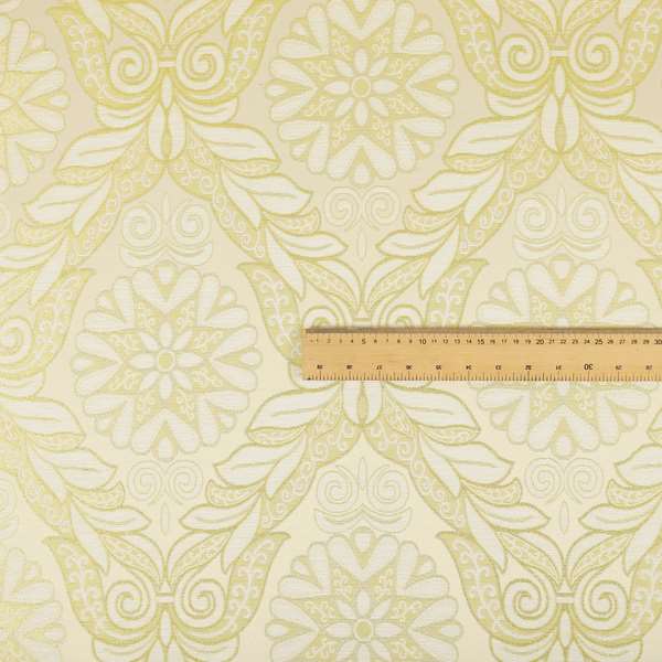 Sultan Collection Damask Floral Pattern Gold Shine Effect Colour Upholstery Fabric CTR-139 - Made To Measure Curtains