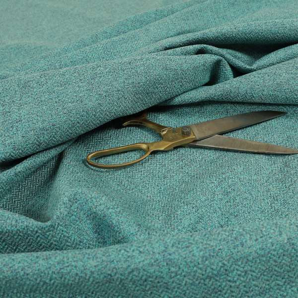 Bainbridge Woven Plain Fabric Blue Teal Colour Upholstery Fabric CTR-14 - Roman Blinds