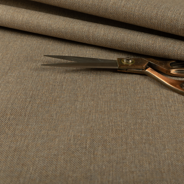 Monaco Fine Plain Weave Brown Beige Upholstery Fabric CTR-1403 - Roman Blinds