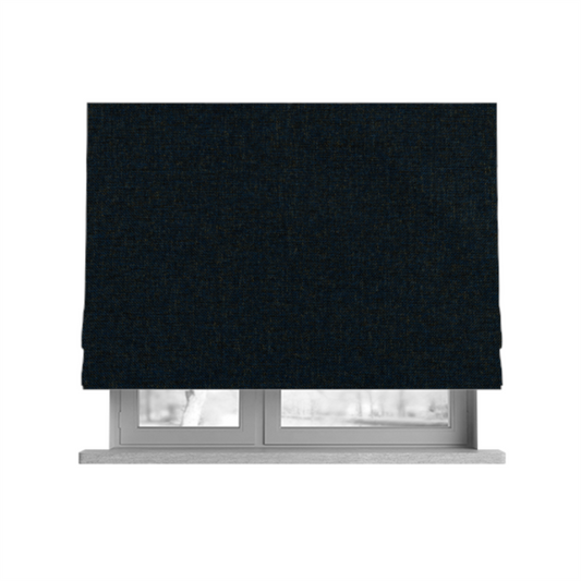 Monaco Fine Plain Weave Blue Black Upholstery Fabric CTR-1408 - Roman Blinds