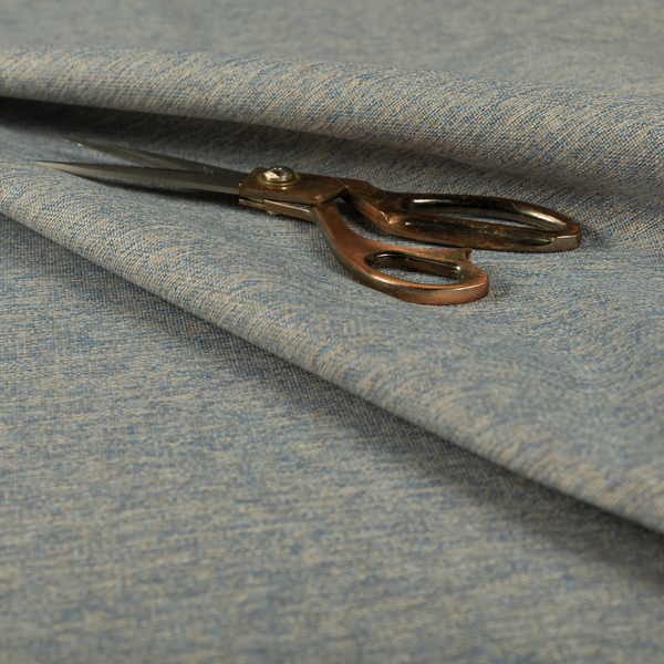 Monaco Fine Plain Weave Blue Beige Upholstery Fabric CTR-1409 - Roman Blinds