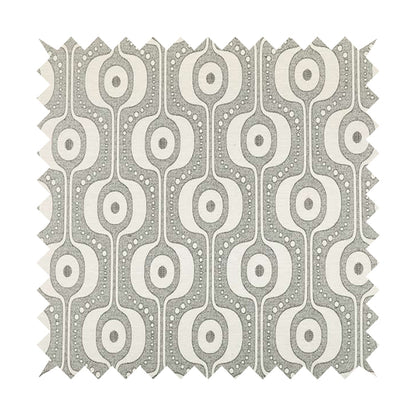 Apocalypse Geometric Pattern Fabric In Silver Grey Colour Upholstery Fabric CTR-141 - Roman Blinds