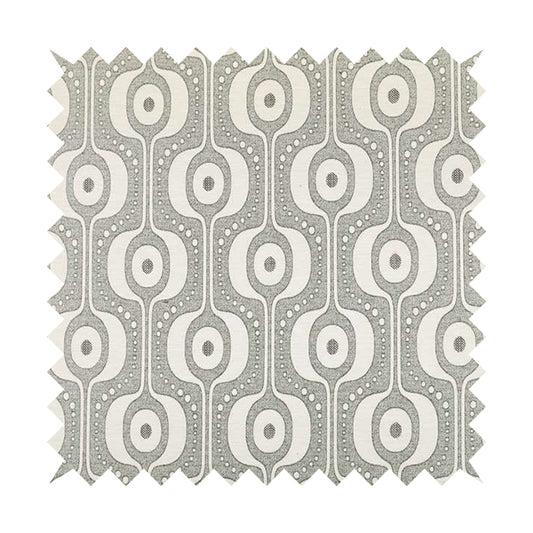 Apocalypse Geometric Pattern Fabric In Silver Grey Colour Upholstery Fabric CTR-141