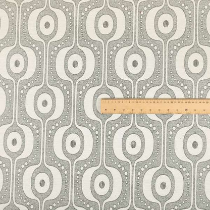 Apocalypse Geometric Pattern Fabric In Silver Grey Colour Upholstery Fabric CTR-141 - Roman Blinds