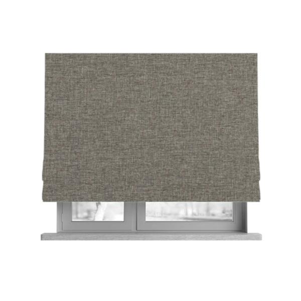 Monaco Fine Plain Weave Grey White Upholstery Fabric CTR-1417 - Roman Blinds