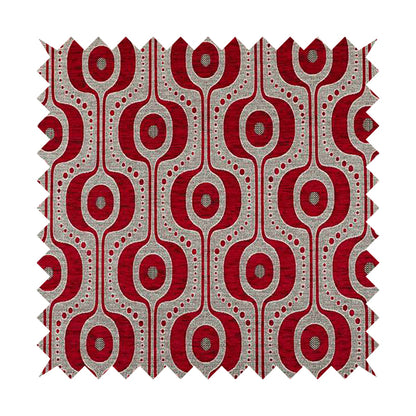 Apocalypse Geometric Pattern Fabric In Red Colour Upholstery Fabric CTR-142 - Roman Blinds