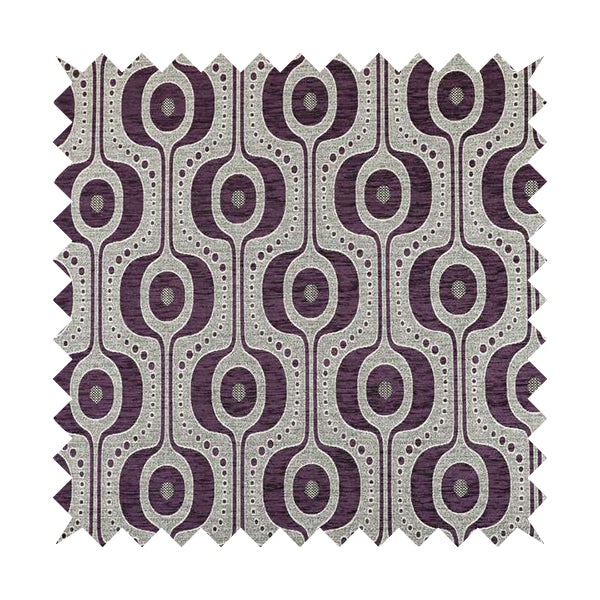 Apocalypse Geometric Pattern Fabric In Purple Colour Upholstery Fabric CTR-143 - Made To Measure Curtains