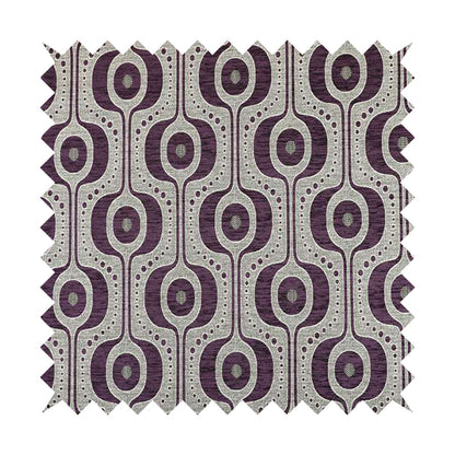 Apocalypse Geometric Pattern Fabric In Purple Colour Upholstery Fabric CTR-143 - Made To Measure Curtains