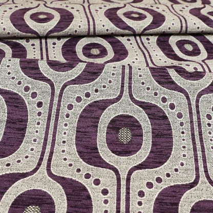 Apocalypse Geometric Pattern Fabric In Purple Colour Upholstery Fabric CTR-143 - Roman Blinds
