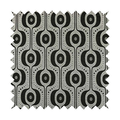 Apocalypse Geometric Pattern Fabric In Black Colour Upholstery Fabric CTR-144
