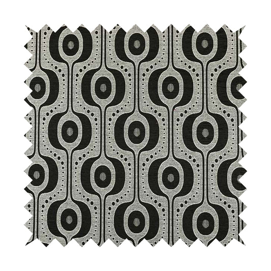 Apocalypse Geometric Pattern Fabric In Black Colour Upholstery Fabric CTR-144