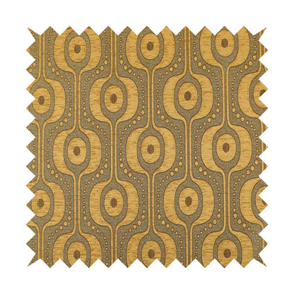 Apocalypse Geometric Pattern Fabric In Gold Colour Upholstery Fabric CTR-145 - Roman Blinds