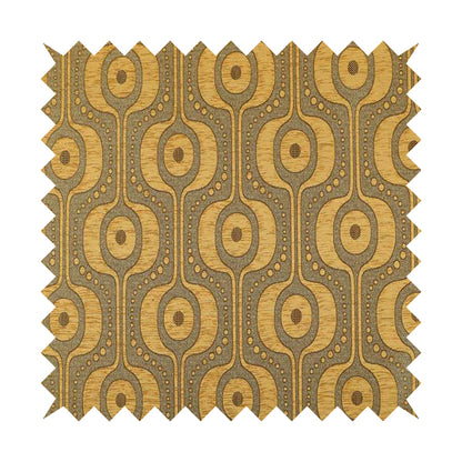 Apocalypse Geometric Pattern Fabric In Gold Colour Upholstery Fabric CTR-145 - Made To Measure Curtains