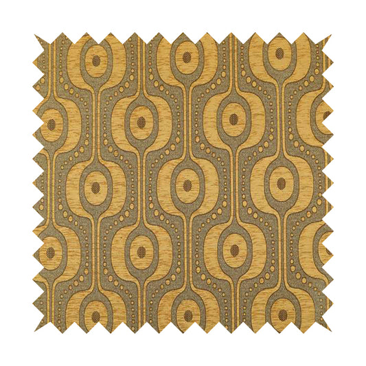 Apocalypse Geometric Pattern Fabric In Gold Colour Upholstery Fabric CTR-145