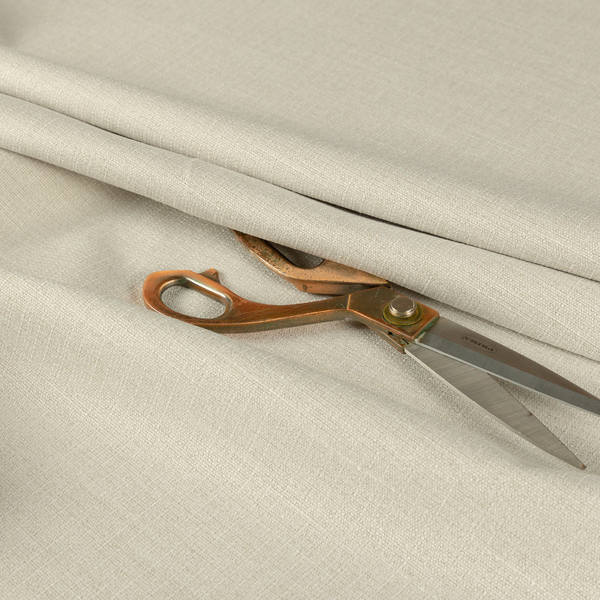 Sydney Linen Effect Chenille Plain Water Repellent Cream Upholstery Fabric CTR-1458 - Made To Measure Curtains