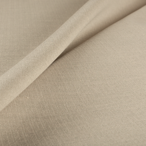 Sydney Linen Effect Chenille Plain Water Repellent Beige Upholstery Fabric CTR-1459