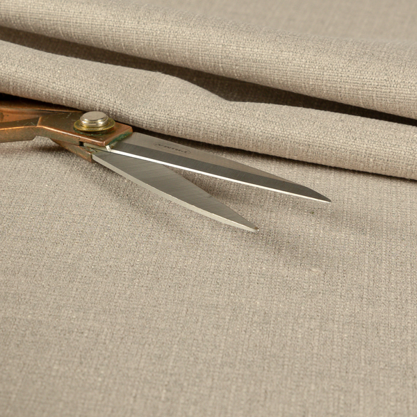 Sydney Linen Effect Chenille Plain Water Repellent Beige Upholstery Fabric CTR-1459 - Made To Measure Curtains