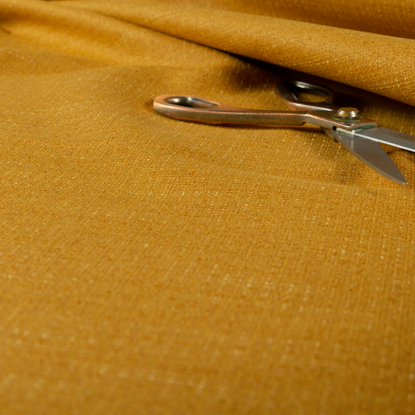 Sydney Linen Effect Chenille Plain Water Repellent Yellow Upholstery Fabric CTR-1463 - Made To Measure Curtains