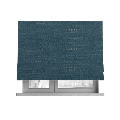 Sydney Linen Effect Chenille Plain Water Repellent Navy Blue Upholstery Fabric CTR-1465 - Roman Blinds