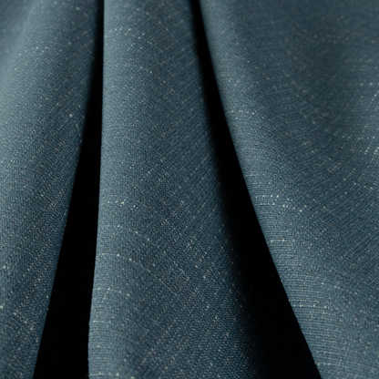 Sydney Linen Effect Chenille Plain Water Repellent Navy Blue Upholstery Fabric CTR-1465 - Made To Measure Curtains