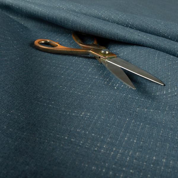 Sydney Linen Effect Chenille Plain Water Repellent Navy Blue Upholstery Fabric CTR-1465 - Handmade Cushions