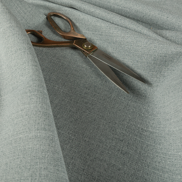 Sydney Linen Effect Chenille Plain Water Repellent Sky Blue Upholstery Fabric CTR-1466 - Roman Blinds