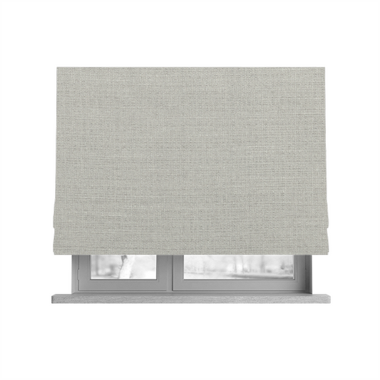 Sydney Linen Effect Chenille Plain Water Repellent Silver Upholstery Fabric CTR-1467 - Roman Blinds