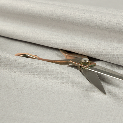 Sydney Linen Effect Chenille Plain Water Repellent Silver Upholstery Fabric CTR-1467 - Made To Measure Curtains