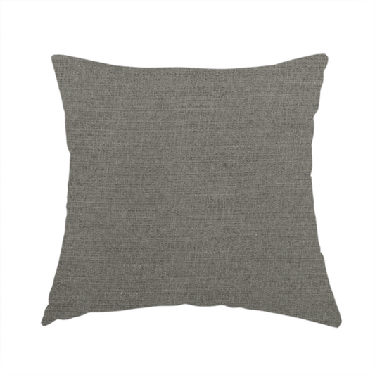 Sydney Linen Effect Chenille Plain Water Repellent Grey Upholstery Fabric CTR-1468 - Handmade Cushions