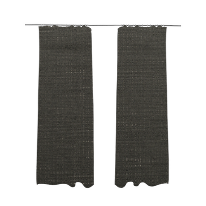 Sydney Linen Effect Chenille Plain Water Repellent Black Upholstery Fabric CTR-1469 - Made To Measure Curtains