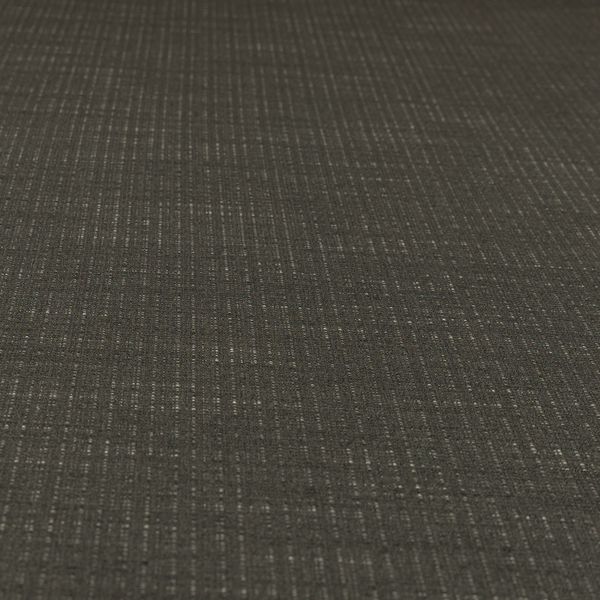 Sydney Linen Effect Chenille Plain Water Repellent Black Upholstery Fabric CTR-1469