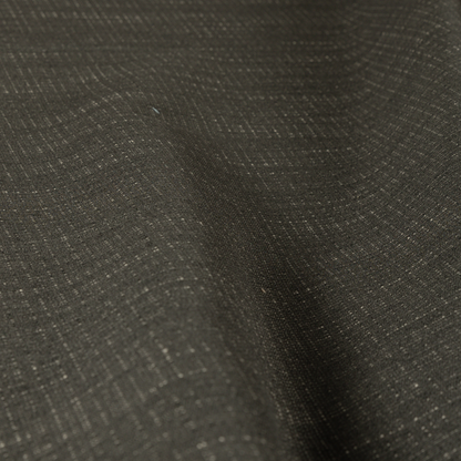 Sydney Linen Effect Chenille Plain Water Repellent Black Upholstery Fabric CTR-1469 - Roman Blinds