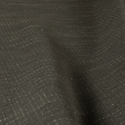 Sydney Linen Effect Chenille Plain Water Repellent Black Upholstery Fabric CTR-1469 - Made To Measure Curtains