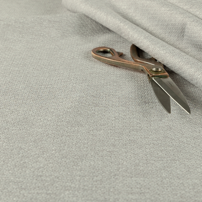 Boston Flat Weave White Silver Recycled Upholstery Fabric CTR-1476 - Made To Measure Curtains