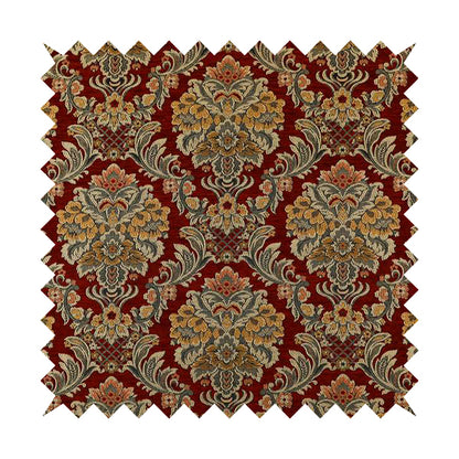 Legacy Damask Collection Exotic Rich Floral Pattern Red Colour Upholstery Fabric CTR-151 - Roman Blinds