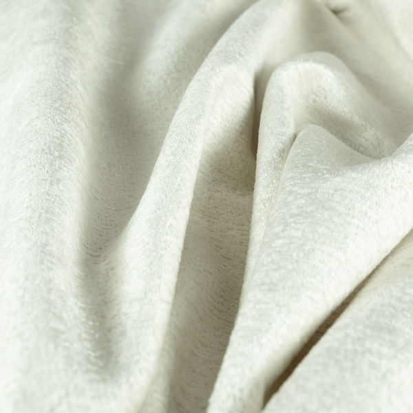 Melbourne Chenille Plain White Upholstery Fabric CTR-1510