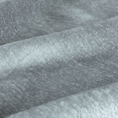Melbourne Chenille Plain Silver Upholstery Fabric CTR-1518