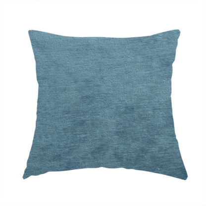 Melbourne Chenille Plain Blue Upholstery Fabric CTR-1520 - Handmade Cushions