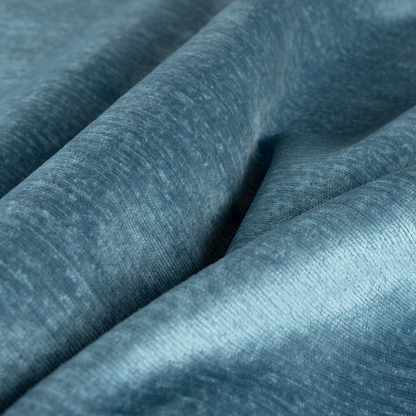 Melbourne Chenille Plain Blue Upholstery Fabric CTR-1520 - Handmade Cushions