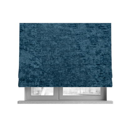 Melbourne Chenille Plain Blue Upholstery Fabric CTR-1521 - Roman Blinds