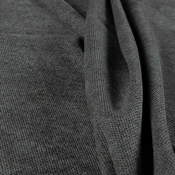 Windsor Soft Basket Weave Clean Easy Dark Grey Upholstery Fabric CTR-1568 - Roman Blinds