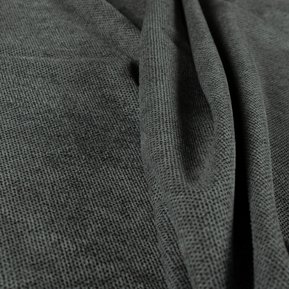 Windsor Soft Basket Weave Clean Easy Dark Grey Upholstery Fabric CTR-1568