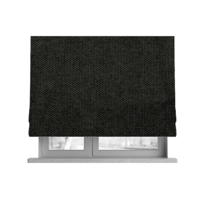 Windsor Soft Basket Weave Clean Easy Black Upholstery Fabric CTR-1569 - Roman Blinds