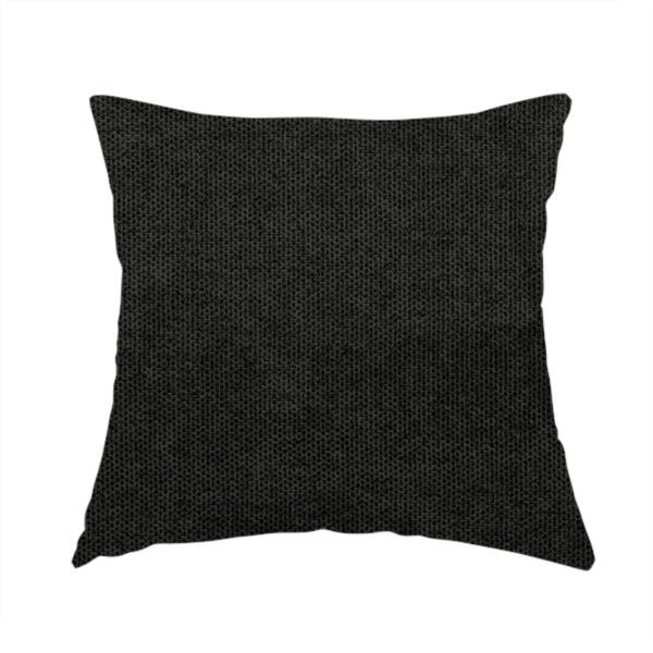 Windsor Soft Basket Weave Clean Easy Black Upholstery Fabric CTR-1569 - Handmade Cushions