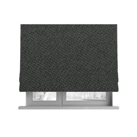 Sunrise Textured Chenille Clean Easy Charcoal Grey Upholstery Fabric CTR-1593 - Roman Blinds