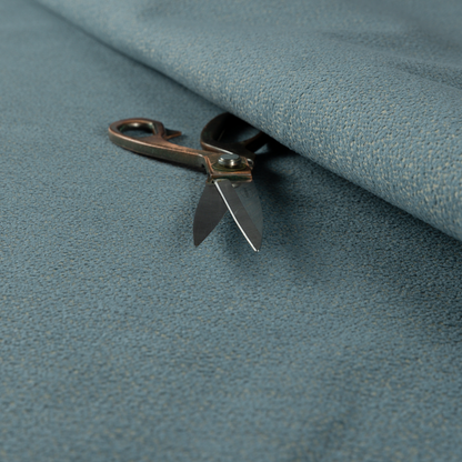 Manekpore Soft Plain Chenille Water Repellent Light Blue Upholstery Fabric CTR-1608 - Roman Blinds